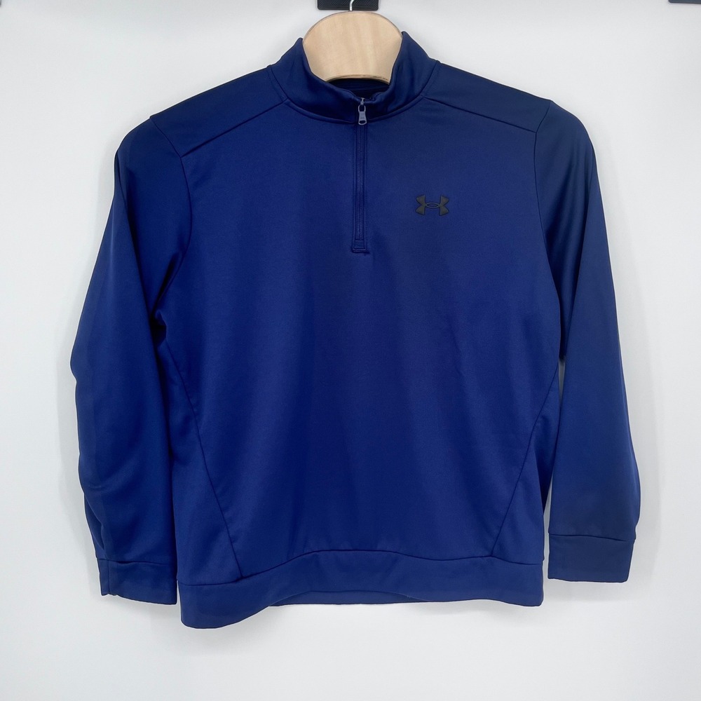 Under Armour Quarter Zip Pullover Men XL Navy Blue Fleece Activewear Gorpcore